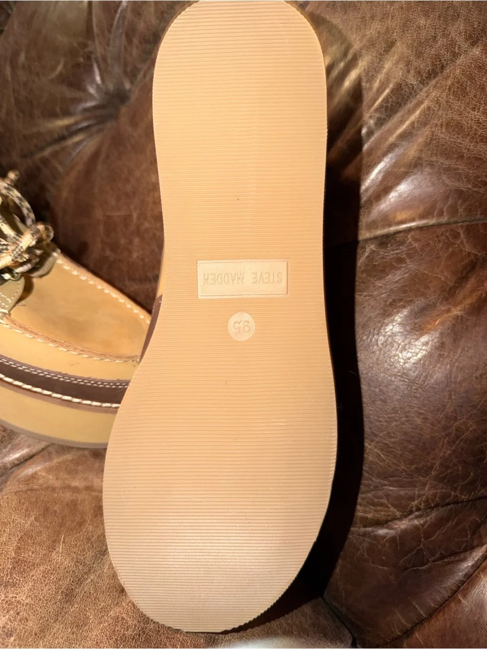 Steve Madden women’s Platform Boat Shoes in Tan and Brown